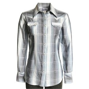 Rockmount Ranchwear Pearl Snap Long Sleeve Shirt. Women’s XS. Blue Slate Ombré